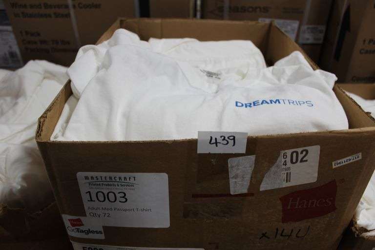 Hanes White Cotton Adult Medium Passport Graphic T-Shirt Tagless Sold Per Shirt