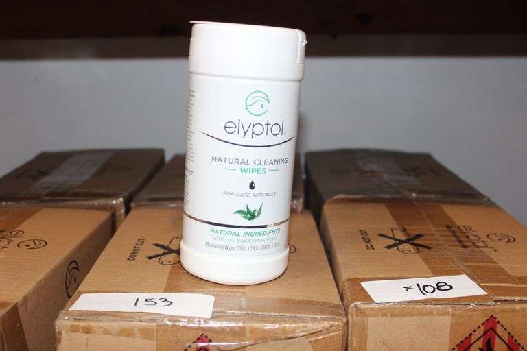 Elyptol Esw065 Natural Cleaning Wipes For Hard Surfaces With Real Eucalyptus Scent 65 Wipes Per Container Each 5.5"X7.8"