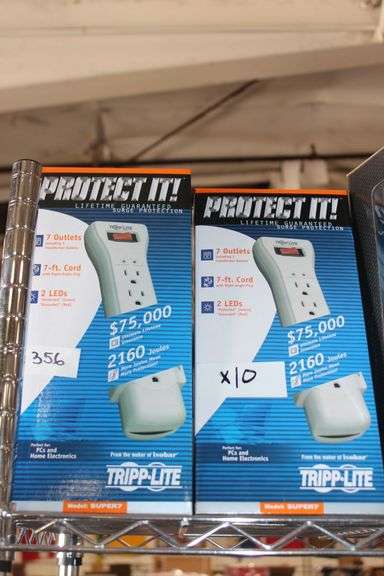 Brand new Tripp-Lite White Protect It 7-Outlet Surge Protector With 7Ft Cord & Right Angle Plug