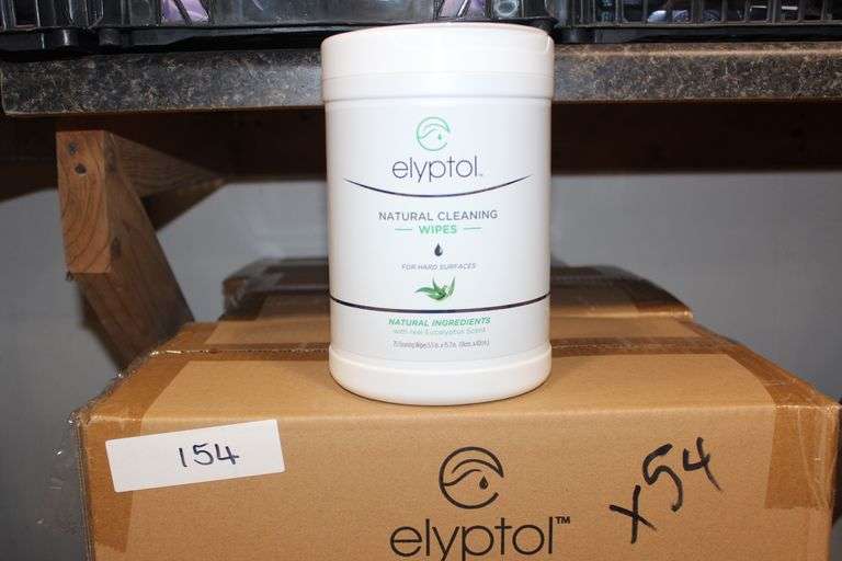 Elyptol Eswl75 Natural Cleaning Wipes For Hard Surfaces With Real Eucalyptus Scent 75 Wipes Per Container Each 5.5"X15.7"