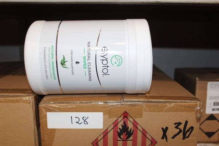 Elyptol Eswl75 Natural Cleaning Wipes For Hard Surfaces With Real Eucalyptus Scent 75 Wipes Per Container Each 5.5"X15.7"