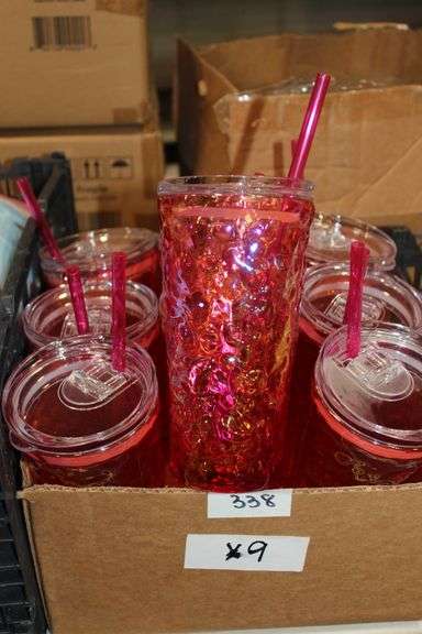 Plastic Tumbler With Lid & Straw