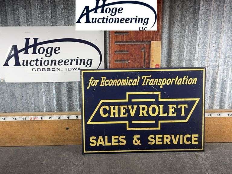 CHEVROLET TIN SIGN, 13.5W X 9T