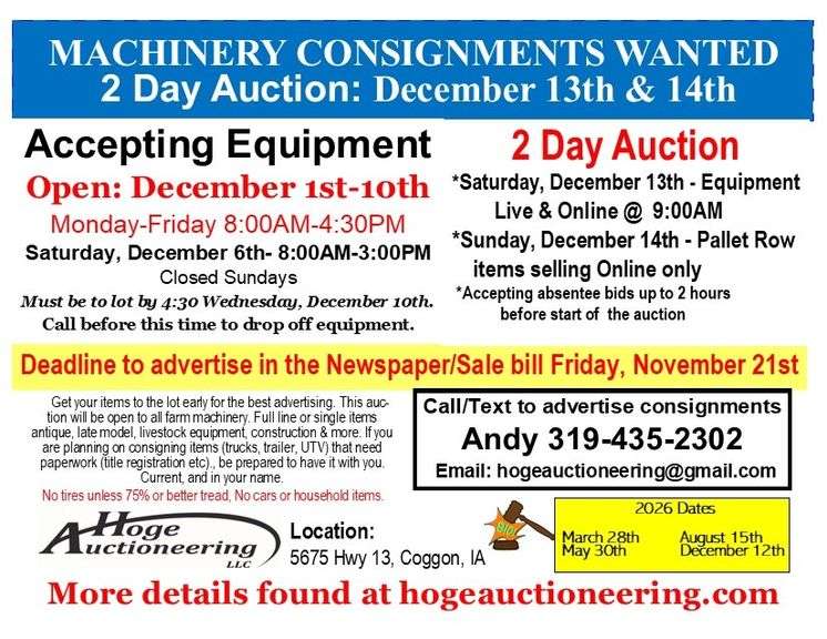 December 13, 2025 - Equipment Day 1