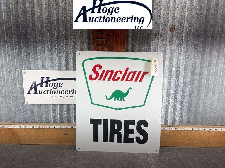 SINCLAIR TIRES TIN SIGN, 14 X 17"