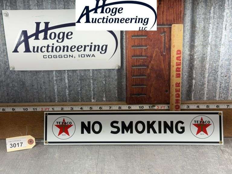 TEXACO NO SMOKING METAL SIGN, 18W X 3.5T
