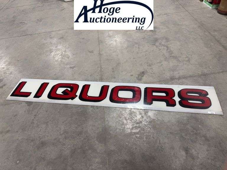 LIQUORS PLASTIC SIGN, 103L X 16T