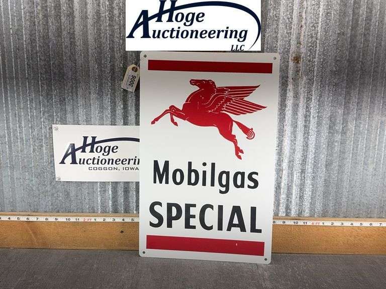 MOBILGAS SPECIAL TIN SIGN, 13.5 X 21"