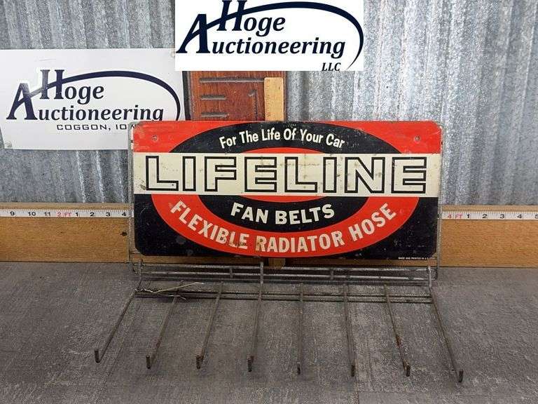 LIFELINE FAN BELTS RACK, 9 X 18"
