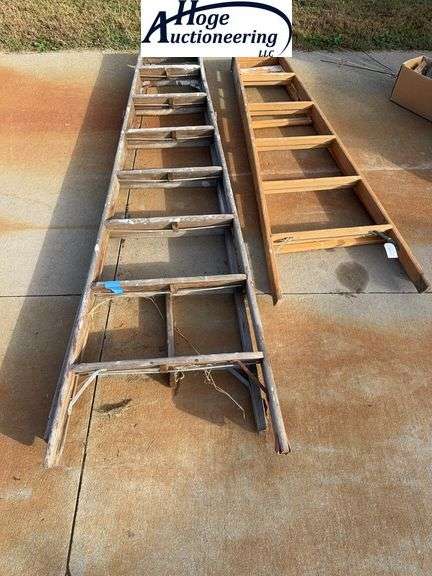 2- wood step ladders