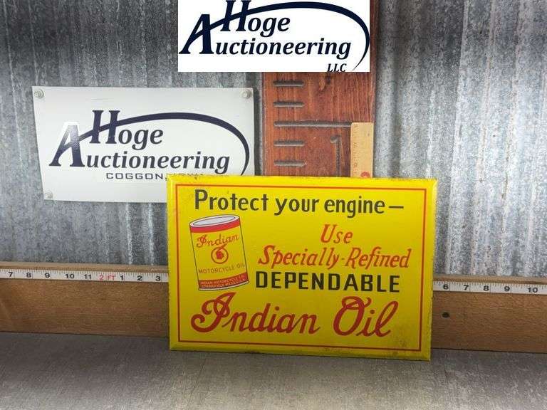 INDIAN OIL TIN SIGN, 13.5W X 9.5T