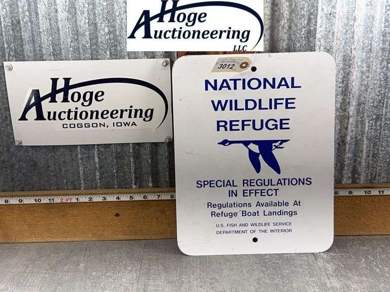 NATIONAL WILDLIFE REFUGE TIN SIGN, 11W X 14T