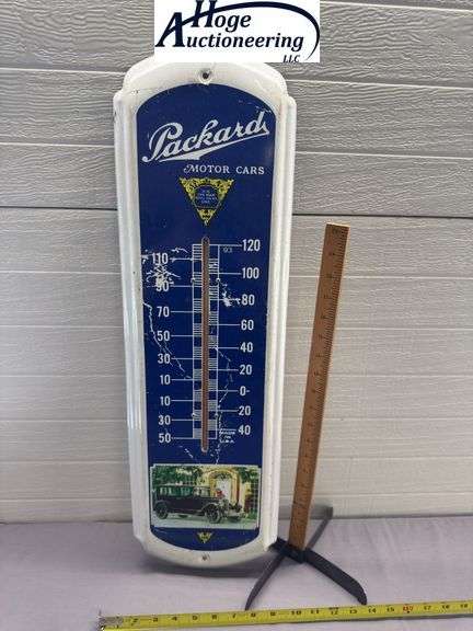 Packard Motor Cars thermometer sign - tin