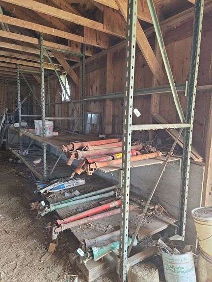 3 sections of pallet racking w/6 shelves. 4 uprights. Overall size as pictured us approx 24ft long, 