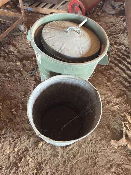 Galvanized & plastic garbage can