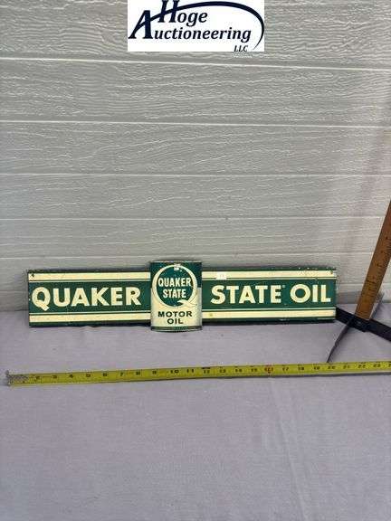 Quaker State Oil sign - tin