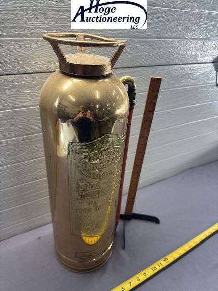 Copper fire extinguisher. General Model Quick AId Fire Guard. The General Detroit Corp.