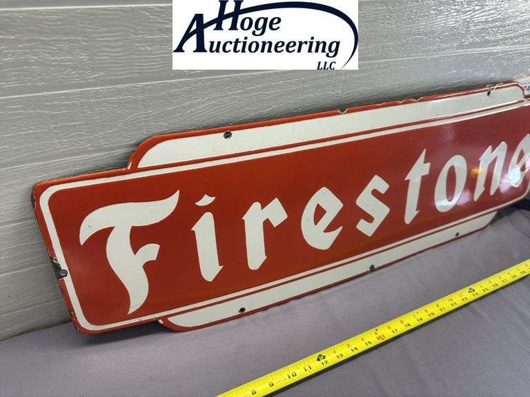 Firestone sign - porcelain style