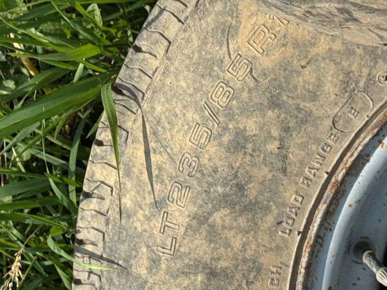 3 tires w/rims. 2-7.00-15LT, 1- LT235/85R16