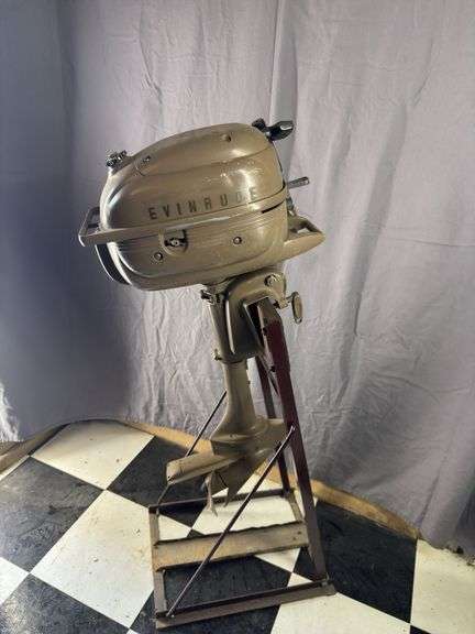 1957 Evinrude Ducktwin outboard motor (stand not included)