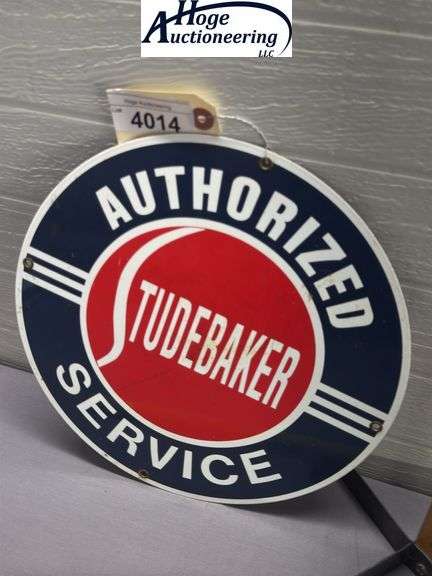 Studebaker Authorized Service sign - porcelain type