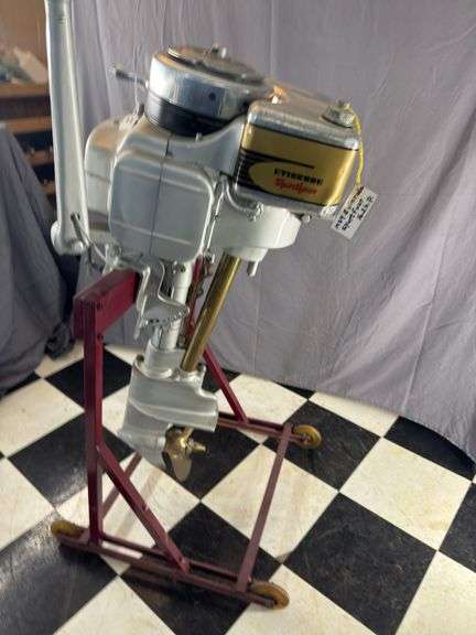 1939 Evinrude Sport Four outboard motor w/stand