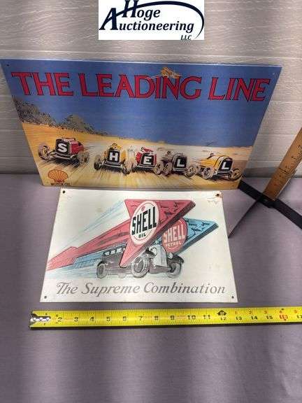 X2 - The Leading Line & The Supreme Combination signs - tin