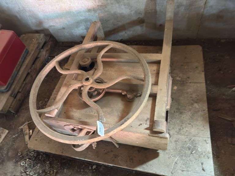 Antique wood corn sheller