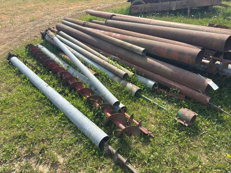 Pile of augers and tubing