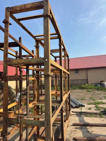 Steel storage rack. 12ft long, 30" deep, 9.5ft tall