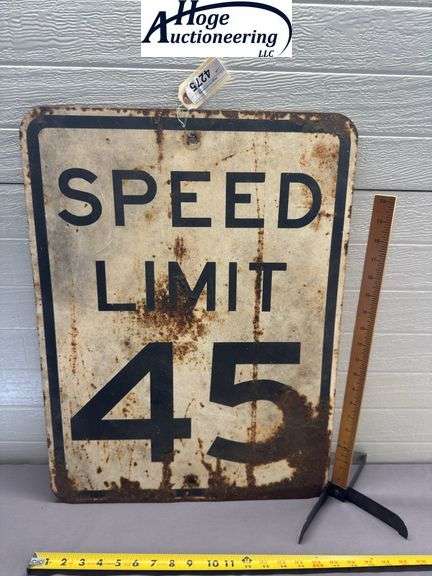 Speed Limit 45 road sign