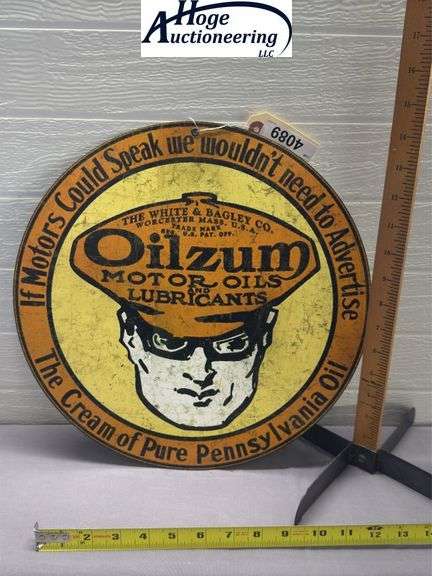 Oilzum Motor Oils round sign - tin