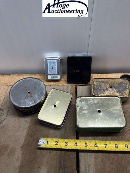 6 tin boxes. 4 Camel tins, 1 Camel Zippo tin, 1 Good Year tin,