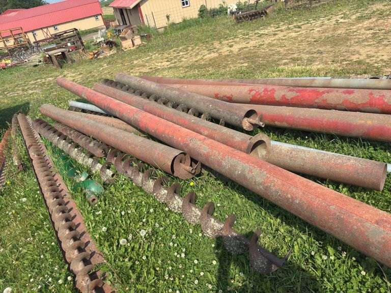 Pile of augers and tubing
