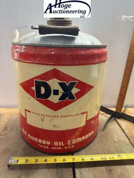 D-X Motor Oil can (5 gallon)