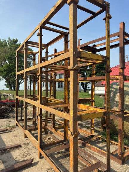 Steel storage rack. 12ft long, 30" deep, 9.5ft tall