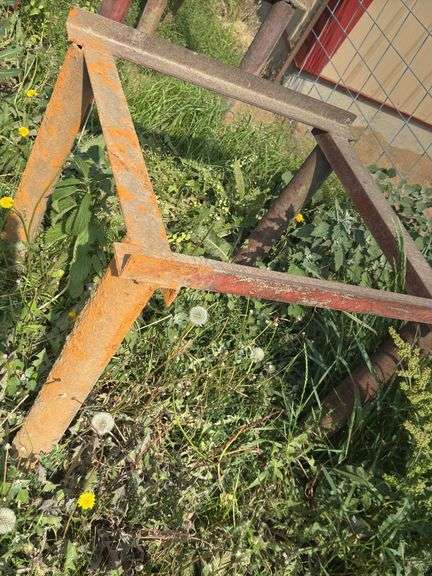 Pair of iron stands. 32x36", 3ft tall