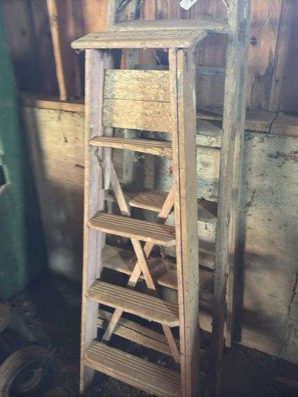 2- woods, step ladders- 5ft & 7ft