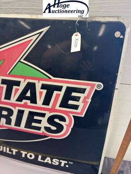 Interstate Batteries Power Fast Built to Last sign - tin