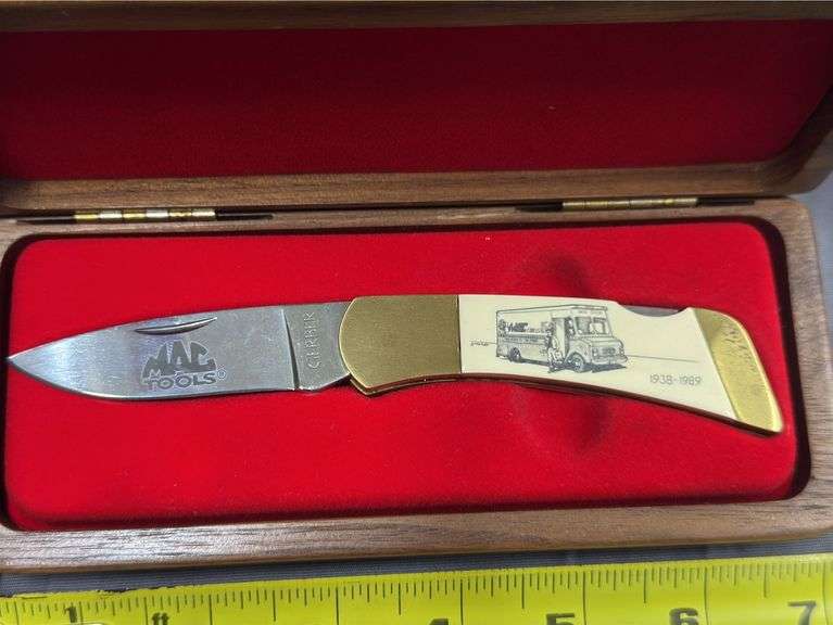 Mac Tools 1938-1989 Gerber collectable knife in case.