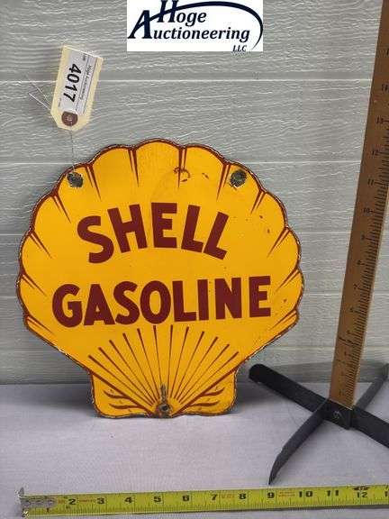 Shell Gasoline sign - porcelain type