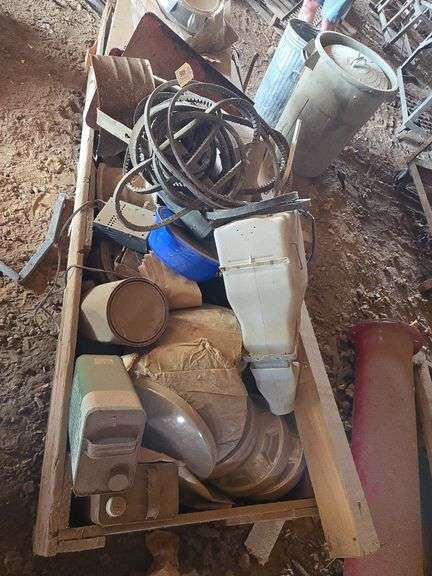 Wood box - trailer wheels, trailer fenders, hub caps, electric box-wood box 7ft L X 26" X 19"T