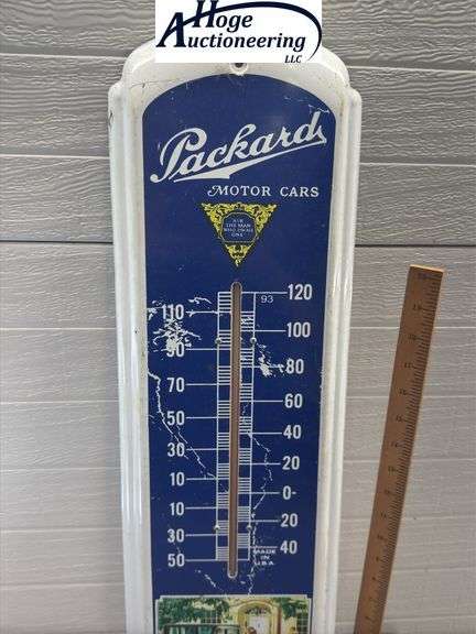 Packard Motor Cars thermometer sign - tin