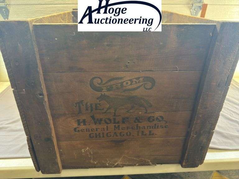 Wooden box - The H. Wolf & Co. General Merchandise Chicago, Ill