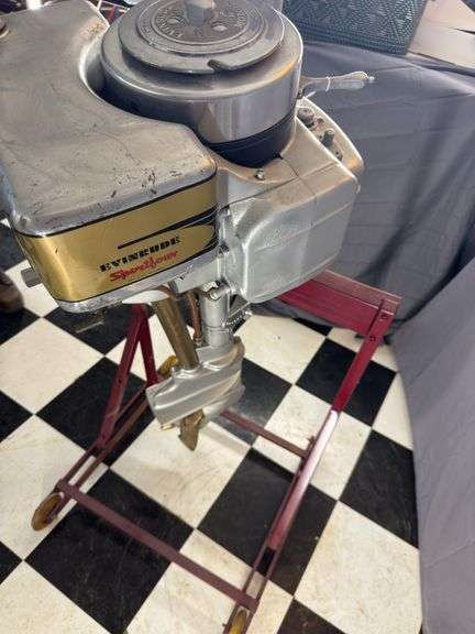 1939 Evinrude Sport Four outboard motor w/stand