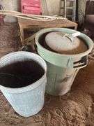 Galvanized & plastic garbage can