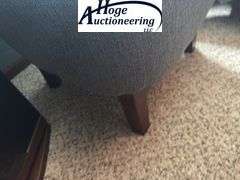 Grey cloth curved back chair