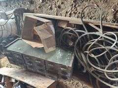 Wood box- belting, metal bin - wood box 7ft L X 26" X 19"T
