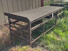Metal workbench. Approx 34"x8ft