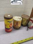 7 cans. Spices, lubricants, oil and monkey grip. 2 Forbes, 3 Archer, 1 Mobil, 1 Monkey Grip Tube Rep